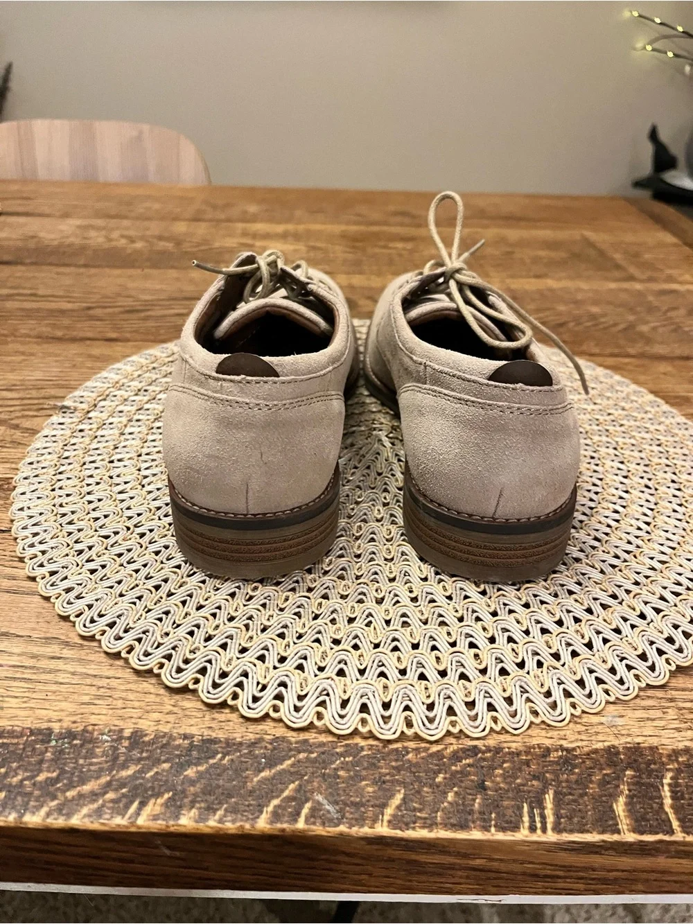 Sonoma Men’s Suede Beige Oxford Dress Shoes Size 8